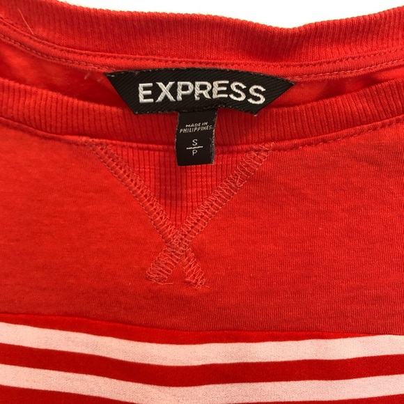 Express red and whit striped 3/4 shirt - Picture 4 of 4